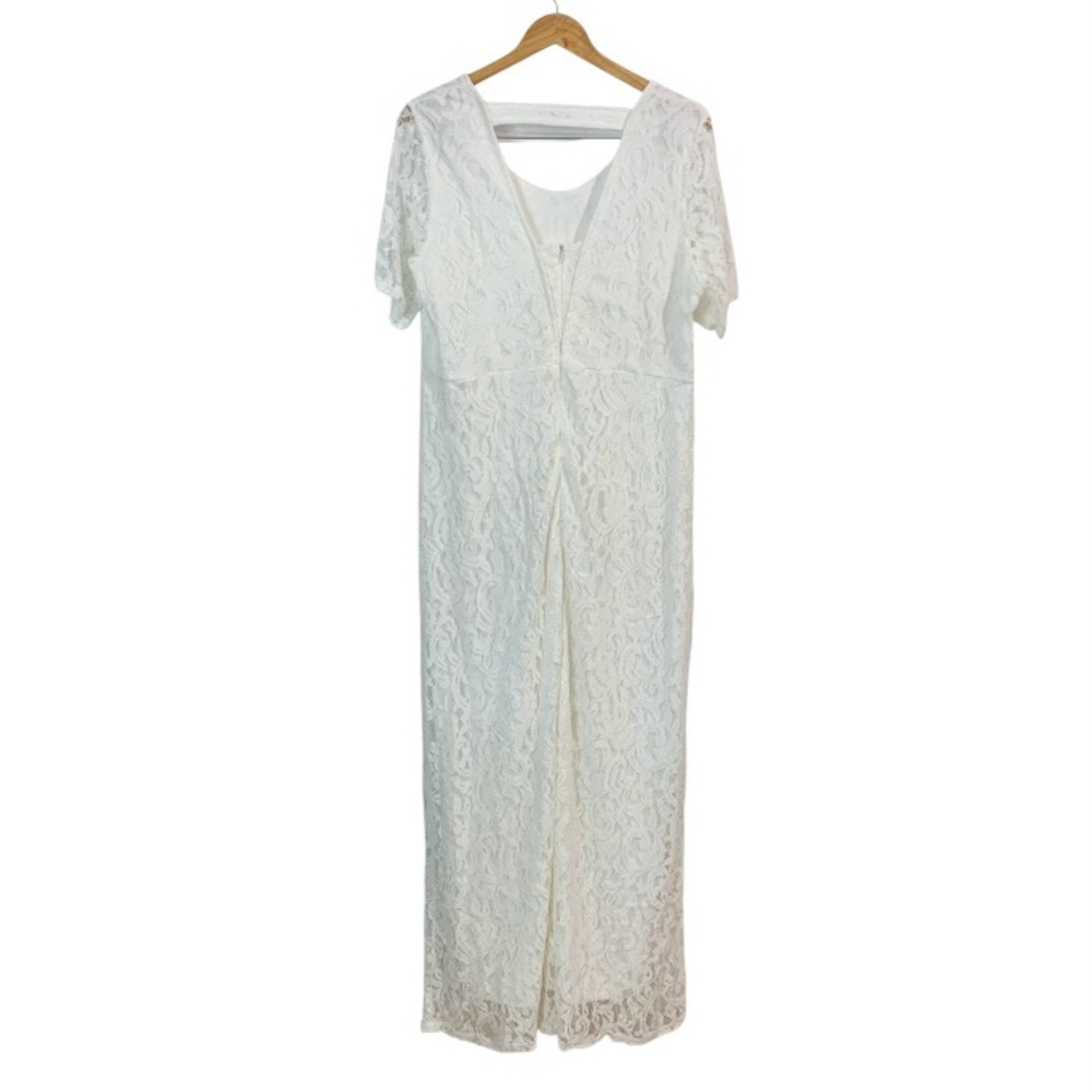 CLUB L Elegant Winter White Lace Maxi Dress Sz 20